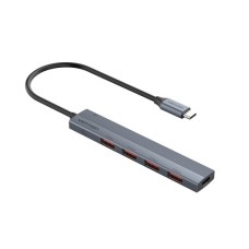 Концентратор Vention OTG USB 3.2 Gen 2 Type-C на 4 USB порта + USB-C PD Серый - 0.15м.
