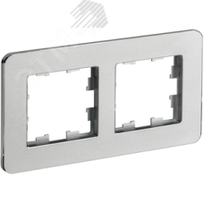 BRITE Рамка 2 поста РУ-2-1-Бр металл алюминий RE IEK