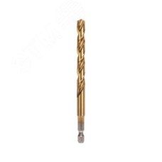 Сверло по металлу, 8 мм, Р6М5, ТИТАН, шестигранный хвостовик (1 шт. в упаковке) DIN 338