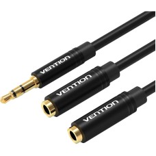 Переходник-разветвитель Vention гибкий Jack 3.5 mm M/Jack 3.5 mm F x 2 - 0.3м