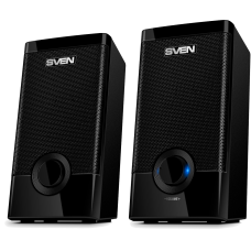 Колонки пластиковые SVEN 318, чёрный, акустическая система 2.0 (USB, мощность 2x2.5 Вт(RMS)), черный