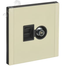 FORTE&PIANO Розетка двойная TV+RJ45 кат.6 FP837M металл слоновая кость IEK