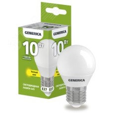 Лампа светодиодная G45 шар 10Вт 230В 3000К E27 GENERICA
