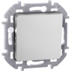 Выключатель 1-клавишный проходной 10АХ безвинтовое крепление алюминий INSPIRIA