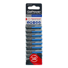 Батарейка AAA/ Батарейка GoPower LR03 AAA BL10 Alkaline 1.5V (10/60/360) блистер (10 шт.)