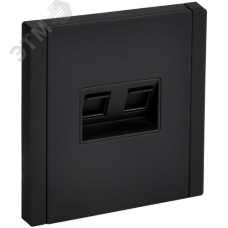 FORTE&PIANO Розетка компьютерная двойная RJ45 кат.6 FP134M металл черный IEK