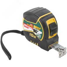 Рулетка ""Гранд"", калибр.лента, нейлон.покр., магн.крючок, двойной стопор, прорезин.корпус 10 м х 25 мм