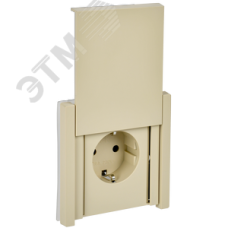 FORTE&PIANO Розетка 1-местная с заземлением с защитными шторками и крышкой безвинтовое крепление 16А IP44 FP419 ваниль IEK