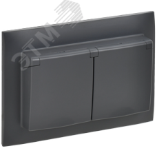 SKANDY Розетка 2-местная и крышкой 16А в сборе IP44 SK-R12T титан IEK