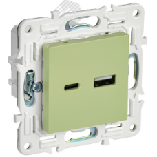 SKANDY Розетка USB A+C 18Вт SK-R13G мятный IEK