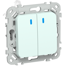 FLITE Выключатель 2-клавишный кнопочный с индикацией 10А ВС12-2-1-ФлХЛ холодный лед IEK