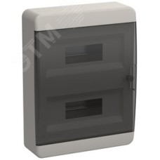 Корпус пластиковый навесной на 24 модуля ЩРН-П-24 IP41 TEKFOR черная прозрачная дверь