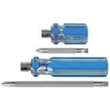 Отвертка с переставным жалом, пластиковая ручка 6x32 мм (PH2/SL6)