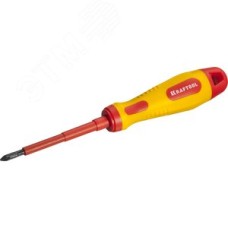 Отвертка , высоковольтная, Cr-Mo-V стержень, двухкомпонент. маслобензостойкая рукоятка, PH №1, 80мм