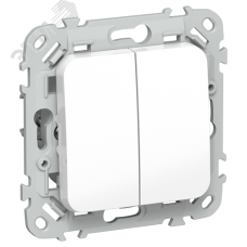 FLITE Выключатель 2-клавишный проходной 10А ВС62-1-0-ФлБ белый IEK