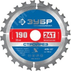 Диск пильный по строительной древесине Стройрез 190х30мм 24Т