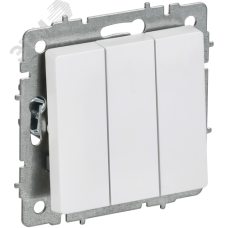 BRITE Выключатель 3-клавишный 10А ВС10-3-0-БрАБ арктический белый IEK