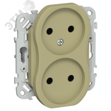 FLITE Розетка 2-местная без заземления без защитных шторок 10А РС02-0-ФлО оливковый IEK