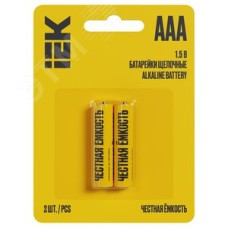 Батарейка щелочная Alkaline LR03/AAA (2шт/блистер) IEK