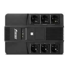 ИБП POWERMAN Brick 600, линейно-интерактивный, 600ВА, 360Вт,   3 евророзетки с резервным питанием, 3 евророзетки с фильтрацией, защита RJ45/RJ11, батарея 12В 7Ач 1 шт.,  293мм х 202мм х 93мм, 4.5 кг./ UPS POWERMAN Brick 600, line-interactive, 600VA, 360W,