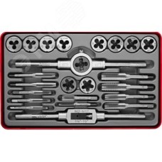 Набор метчиков и плашек, сталь 9ХС 24 предмета