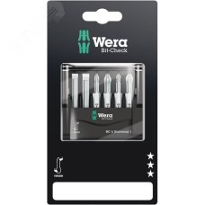 Набор бит Bit-Check 6 Universal 1 SB универсальное применение 6 предметов с держателем-еврослот для подвеса комплектация: 2x 851/4 TZ Насадки: PH 1x50 PH 2x50 2x 855/4 TZ Насадки: PZ 1x50 PZ 2x50 2x 800/4 Z Насадки: 1.0x5.5x50 1.2x6.5x50