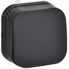 GLORY Выключатель 1-клавишный для открытой установки 10А ВС20-1-0-ХЧм черный матовый IEK