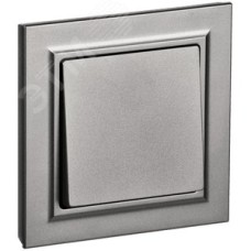 BRITE Выключатель одноклавишный 10А в сборе ВСР10-1-0-БрС сталь IEK