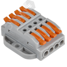 Строительно-монтажная клемма СМК 222-4144P проходная с площадкой (4шт/упак) IEK