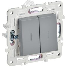 SKANDY Выключатель 2-клавишный проходной с индикацией 10А SK-V10Gr серый IEK