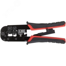 Кримпер для обжима разъемов RJ11, RJ12, RJ45, прорезиненные ручки 190 мм