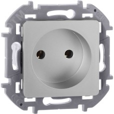 Розетка 1-местная без заземления без защитных шторок 16А алюминий INSPIRIA