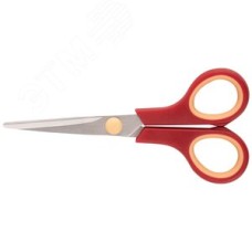 Ножницы бытовые нержавеющие, прорезиненные ручки, толщина лезвия 1.4 мм, 135 мм