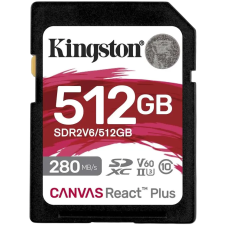 Карта памяти  Kingston 512GB SDXC Canvas React Plus UHS-II 280R/100W U3 V60/ Kingston 512GB SDXC Canvas  React Plus UHS-II 280R/100W U3 V60