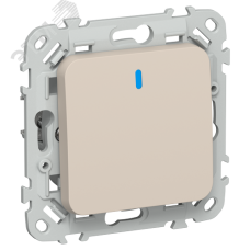 FLITE Выключатель 1-клавишный кнопочный с индикацией 10А ВС11-2-1-ФлЛ льняной IEK