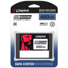 Твердотельный накопитель/ Kingston SSD DC600M, 480GB, 2.5" 7mm, SATA3, 3D TLC, R/W 560/470MB/s, IOPs 94 000/41 000, TBW 876, DWPD 1 (12 мес)