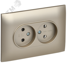 SKANDY Розетка 2-местная без заземления без защитных шторок 10А в сборе SK-R10Sh шампань IEK