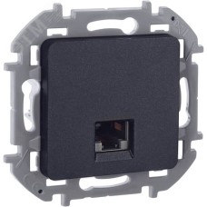 Розетка компьютерная RJ45 категория 6 UTP антрацит INSPIRIA