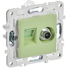 SKANDY Розетка двойная TV+RJ45 кат.6E SK-A15G мятный IEK