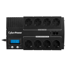 ИБП CyberPower BR1200ELCD, Line-Interactive, 1200VA/720W, 8 Schuko розеток, USB&USB Charger, RJ11/RJ45, LCD дисплей, Black, 0.33х0.2х0.01м., 9кг./ UPS Line-Interactive CyberPower BR1200ELCD 1200VA/720W USB/RJ11/45/charger A/С  (4+4 EURO)