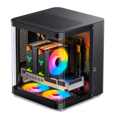 Корпус без блока питания/ Case JONSBO TK-1 Black 2.0, Mini-Tower, no fan, 1xUSB-A 3.2 + 1xUSB-C 3.2, mATX, mITX Black