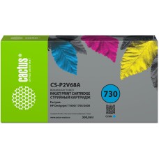 -/ Картридж струйный Cactus CS-P2V68A №730 голубой (300мл) для HP Designjet T1600/1700/2600