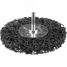 Щетка дисковая для дрели, нейлоновая проволока с абразивным покрытием, с открытой агрессивной структурой, 100мм ''Профессионал''.