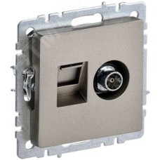 BRITE Розетка двойная TV+RJ45 кат.5E РТВ/РК12-БрШ шампань