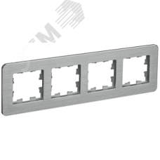 BRITE Рамка 4 поста РУ-4-1-Бр металл алюминий RE AL IEK