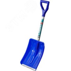 Лопата снеговая автомобильная, пластиковая, с алюминиевой планкой, алюминиевый черенок, V-ручка, АВТ
