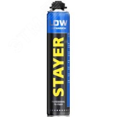 Пена монтажная LOW EXPANSION 800мл пистолетная всесезонная выход до 50л, PROFESSIONAL