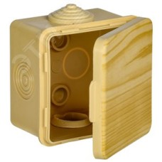 Коробка распределительная КМ 65х65х50мм для наружного монтажа с откидной крышкой  IP54 4 вв. сосна