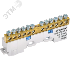 TEKFOR Шина N ноль неизолированная на универсальном держателе 6х9-12-С IEK