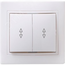 KVARTA Выключатель 2-клавишный проходной 10А ВСп10-2-0-КБ белый GENERICA